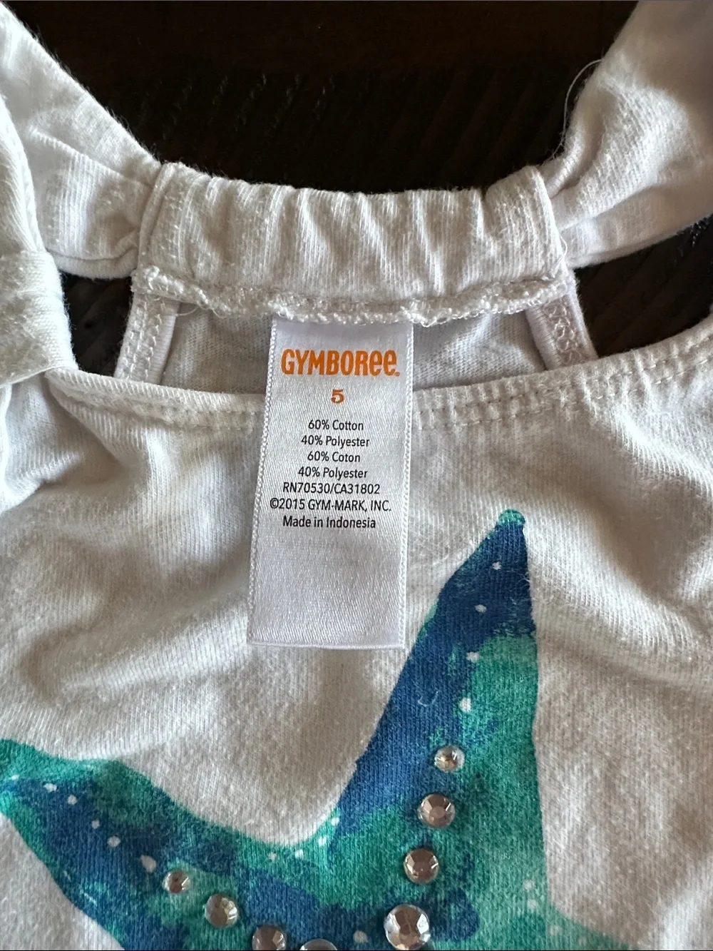 Gymboree White Tank Top with Blue and Green Starfish